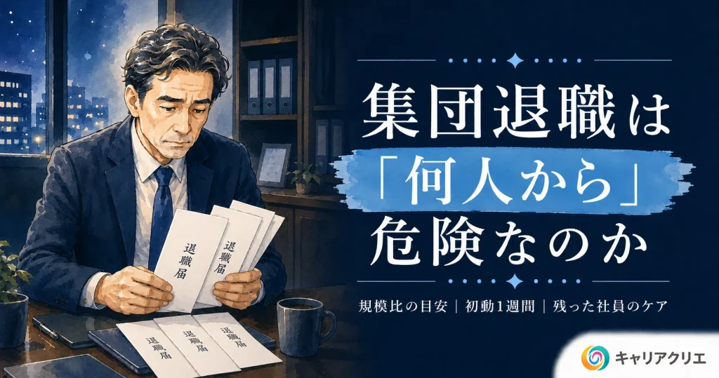 集団退職は何人から危険水域か｜中小企業の目安と初動対応
