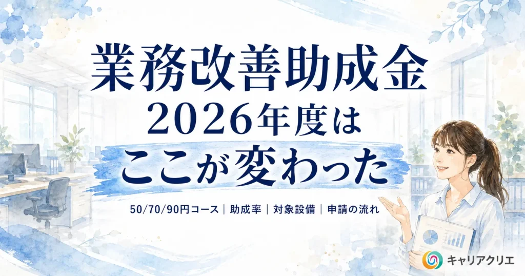 業務改善助成金【2026年度】何が変わった？50/70/90円コースを解説
