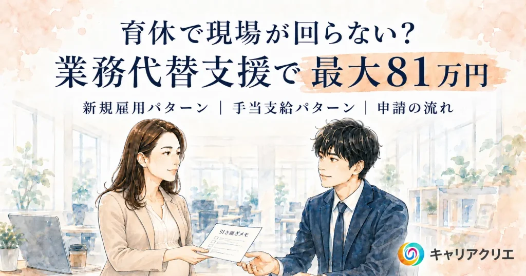 社員の育休で現場が回らない？業務代替支援で最大81万円